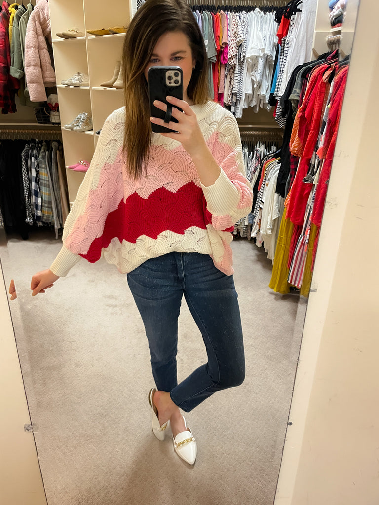 Jovie Sweater in Pink/Red