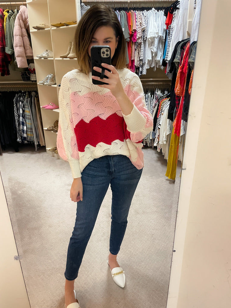 Jovie Sweater in Pink/Red