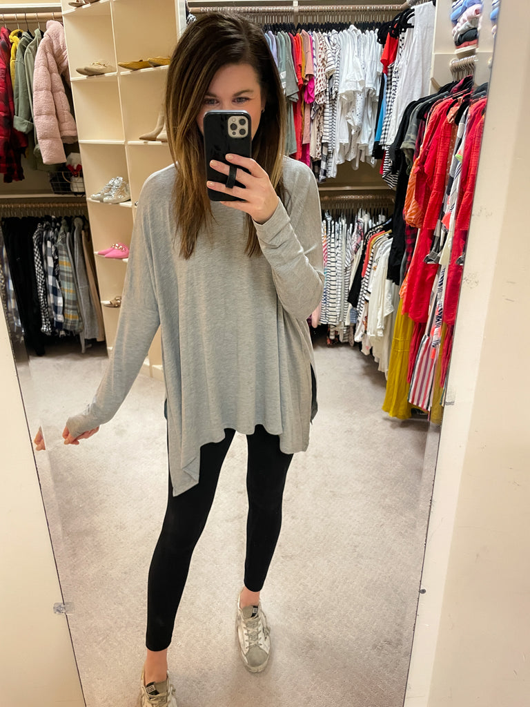 Donnelly Top in Heather Gray