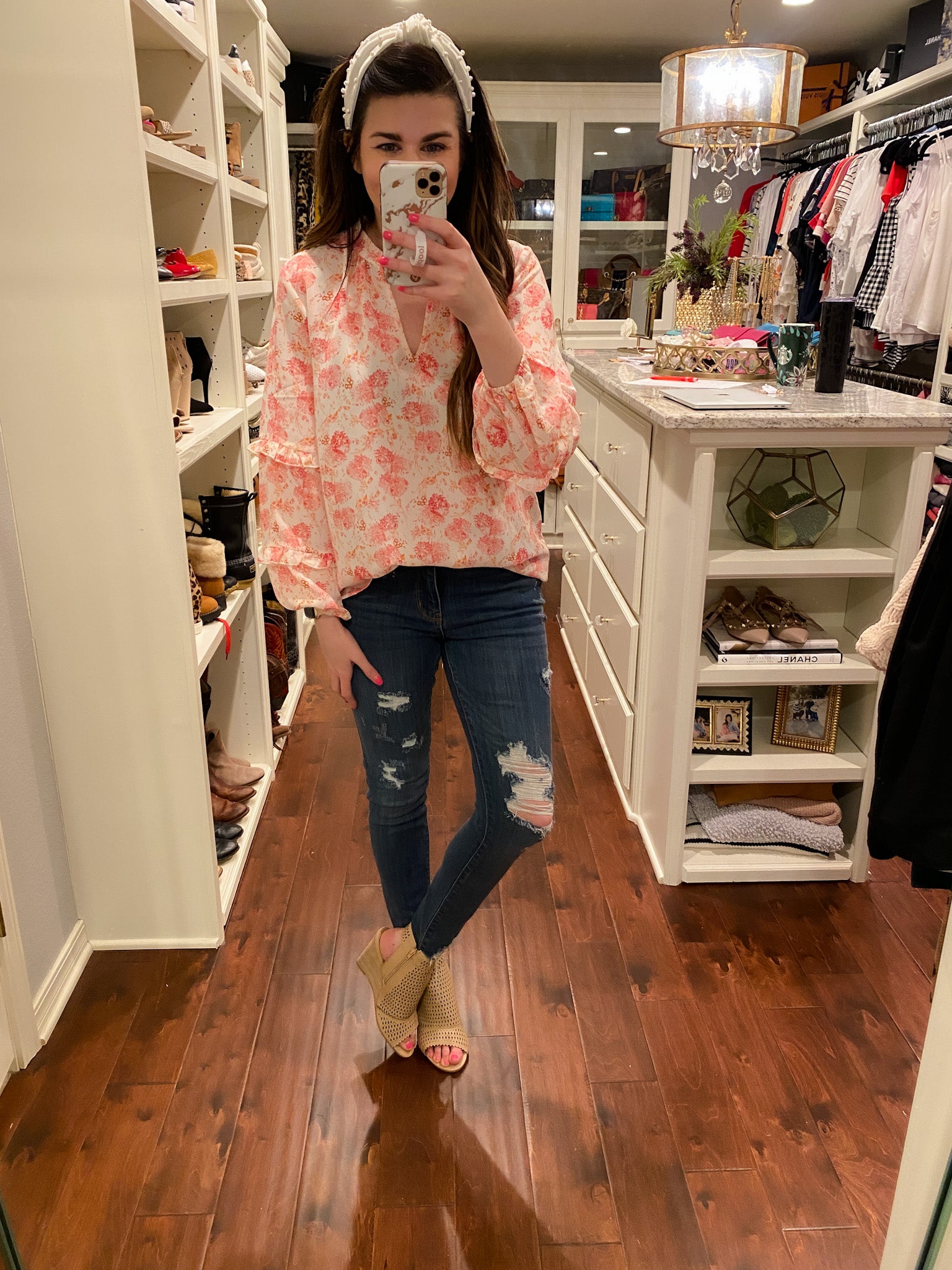 SALE! Danbury Floral Top in Ivory *Final Sale*