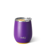 Swig Matte Purple & Gold Stemless Wine Cup
