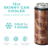 Swig Black Walnut 12oz Skinny Can Cooler