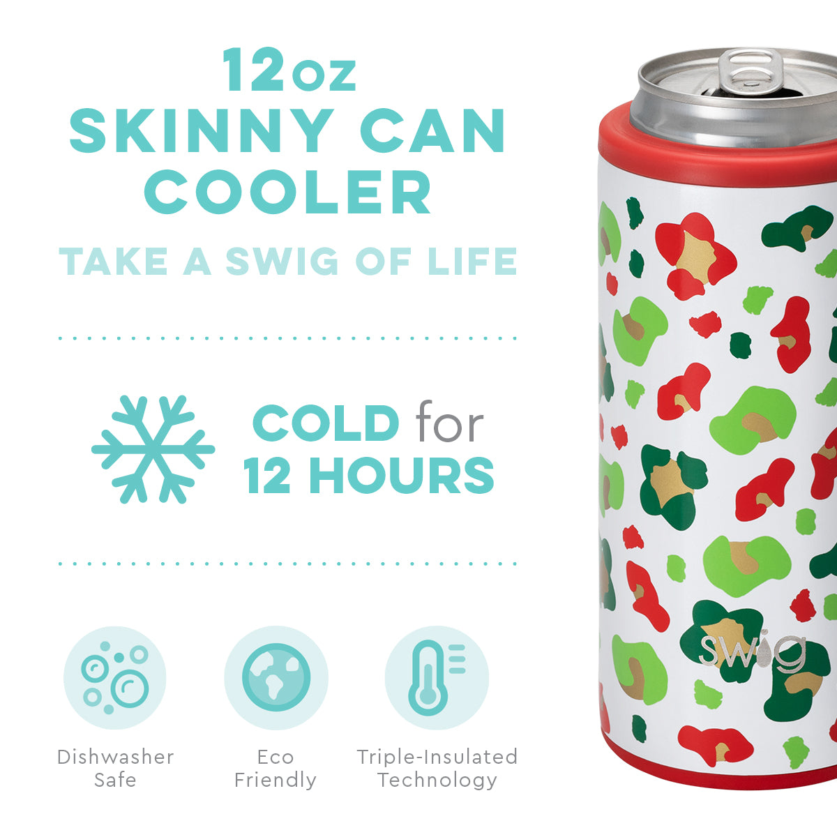 Swig Jingle Jungle 12oz Skinny Can Cooler *Final Sale*