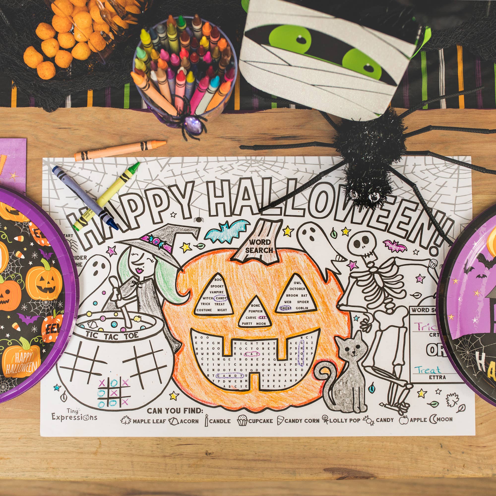 Halloween Paper Pumpkin Placemat Set *Final Sale*