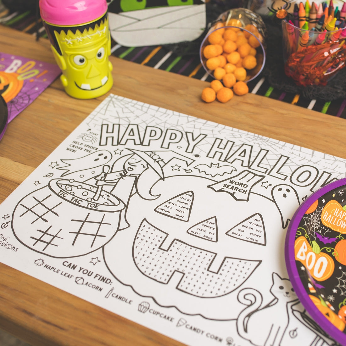 Halloween Paper Pumpkin Placemat Set *Final Sale*