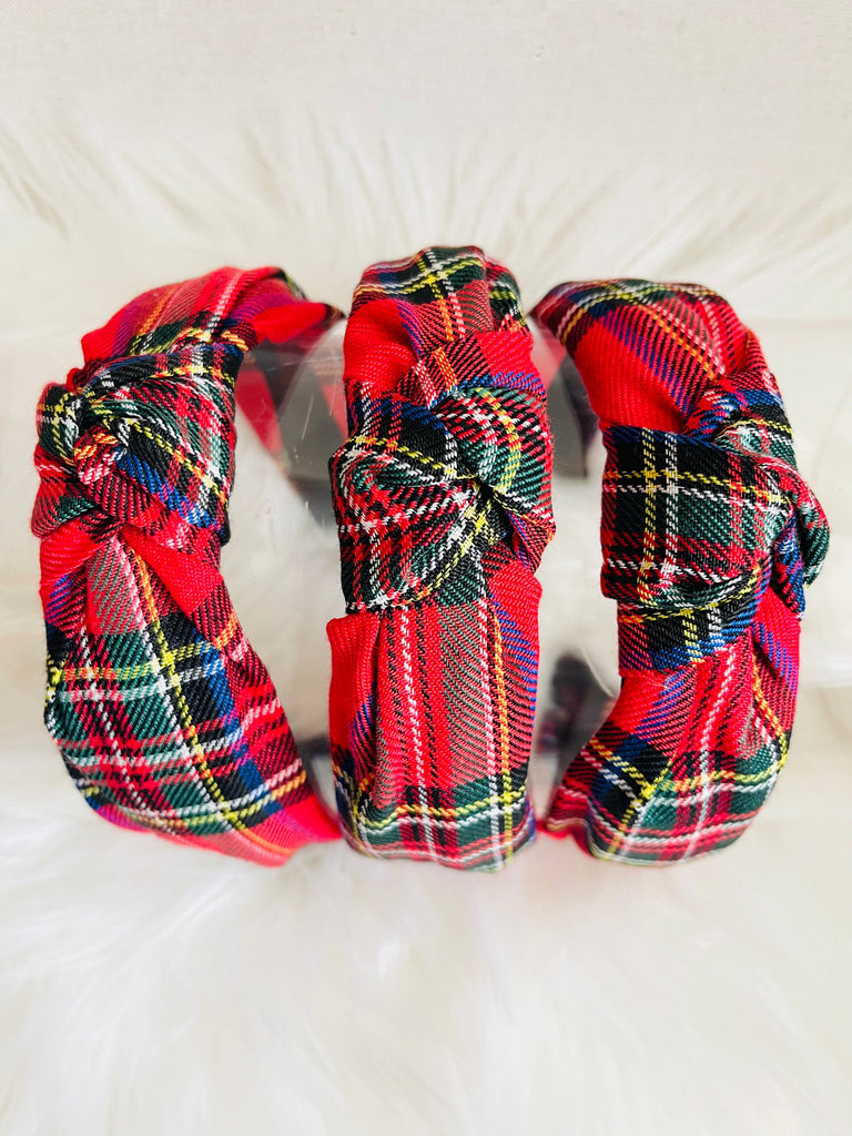 Red Plaid Headband