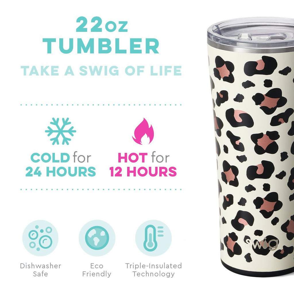 Swig Luxy Leopard 22oz Tumbler with Straw